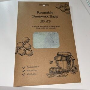 Creative Co-Op Eco-Friendly Beeswax Reusable Bags 8” & 10” Set